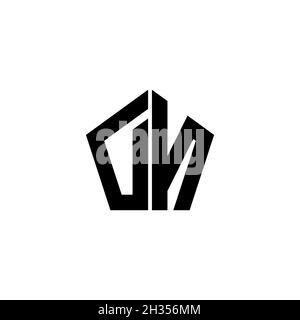 DO Monogram logo letter with Gemoteric line rounded shape style design on isolated background, shiled letter monogram Stock Vector