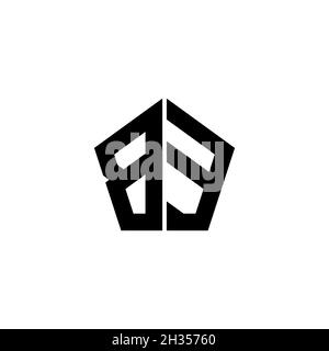BE Monogram logo letter with polygonal geometric shape style design isolated on white background. Star polygonal, shield star geometric. Stock Vector