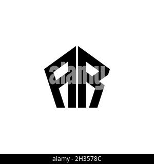 AR Monogram logo letter with polygonal geometric shape style design isolated on white background. Star polygonal, shield star geometric. Stock Vector