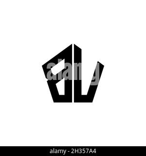 BU Monogram logo letter with polygonal geometric shape style design isolated on white background. Star polygonal, shield star geometric. Stock Vector