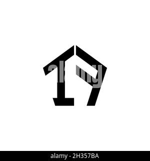 IF Monogram logo letter with polygonal geometric shape style design isolated on white background. Star polygonal, shield star geometric. Stock Vector