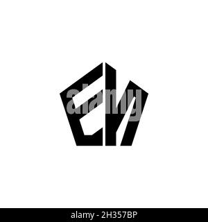 EN Monogram logo letter with polygonal geometric shape style design isolated on white background. Star polygonal, shield star geometric. Stock Vector