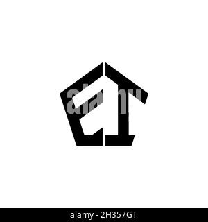 EI Monogram logo letter with polygonal geometric shape style design ...