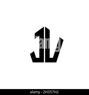 JU Monogram logo letter with polygonal geometric shape style design isolated on white background. Star polygonal, shield star geometric. Stock Vector