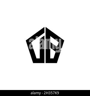 DB Monogram logo letter with polygonal geometric shape style design isolated on white background. Star polygonal, shield star geometric. Stock Vector
