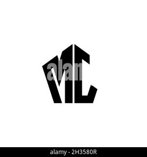 MJ Monogram logo letter with polygonal geometric shape style design isolated on white background. Star polygonal, shield star geometric. Stock Vector