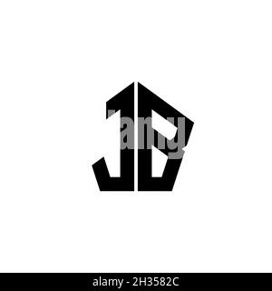 JB Monogram logo letter with polygonal geometric shape style design isolated on white background. Star polygonal, shield star geometric. Stock Vector