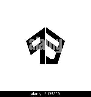 PE Monogram logo letter with polygonal geometric shape style design isolated on white background. Star polygonal, shield star geometric. Stock Vector