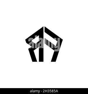 RF Monogram logo letter with polygonal geometric shape style design isolated on white background. Star polygonal, shield star geometric. Stock Vector