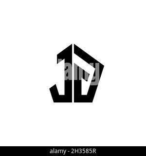 JG Monogram logo letter with polygonal geometric shape style design isolated on white background. Star polygonal, shield star geometric. Stock Vector