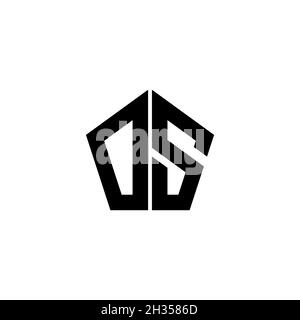 OS Monogram logo letter with polygonal geometric shape style design isolated on white background. Star polygonal, shield star geometric. Stock Vector