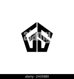 GS Monogram logo letter with polygonal geometric shape style design isolated on white background. Star polygonal, shield star geometric. Stock Vector