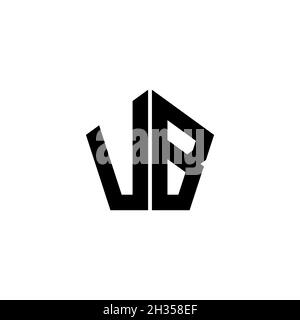 UB Monogram logo letter with polygonal geometric shape style design isolated on white background. Star polygonal, shield star geometric. Stock Vector