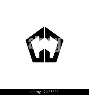 CC Monogram logo letter with polygonal geometric shape style design isolated on white background. Star polygonal, shield star geometric. Stock Vector
