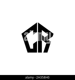 RC Monogram logo letter with polygonal geometric shape style design ...