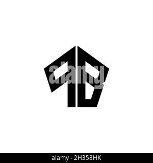 PB Monogram logo letter with polygonal geometric shape style design isolated on white background. Star polygonal, shield star geometric. Stock Vector