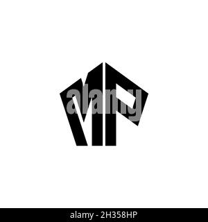PM Monogram logo letter with polygonal geometric shape style design ...