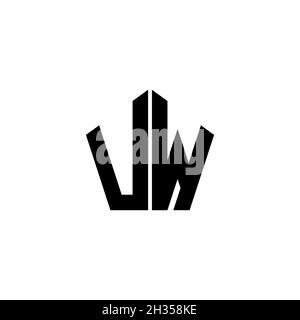 WU Monogram logo letter with polygonal geometric shape style design ...