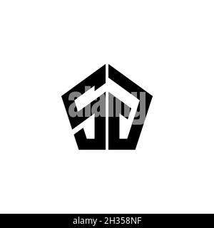 SG Monogram logo letter with polygonal geometric shape style design isolated on white background. Star polygonal, shield star geometric. Stock Vector