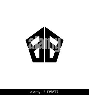 BB Monogram logo letter with polygonal geometric shape style design isolated on white background. Star polygonal, shield star geometric. Stock Vector