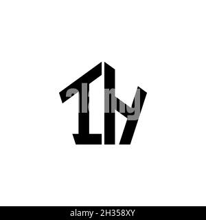 IH Monogram logo letter with polygonal geometric shape style design isolated on white background. Star polygonal, shield star geometric. Stock Vector