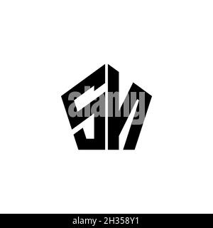 SN Monogram logo letter with polygonal geometric shape style design isolated on white background. Star polygonal, shield star geometric. Stock Vector