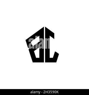 BJ Monogram logo letter with polygonal geometric shape style design isolated on white background. Star polygonal, shield star geometric. Stock Vector