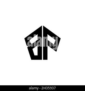 BP Monogram logo letter with polygonal geometric shape style design isolated on white background. Star polygonal, shield star geometric. Stock Vector