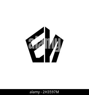 EN Monogram logo letter with polygonal geometric shape style design isolated on white background. Star polygonal, shield star geometric. Stock Vector