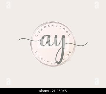 AY feminine logo. Usable for Nature, Salon, Spa, Cosmetic and Beauty Logos. Flat Vector Logo Design Template Element. Stock Vector