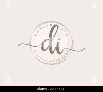 DI feminine logo. Usable for Nature, Salon, Spa, Cosmetic and Beauty Logos. Flat Vector Logo Design Template Element. Stock Vector