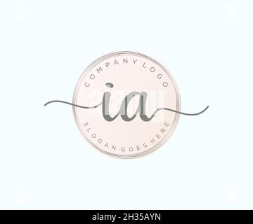 IA feminine logo. Usable for Nature, Salon, Spa, Cosmetic and Beauty Logos. Flat Vector Logo Design Template Element. Stock Vector