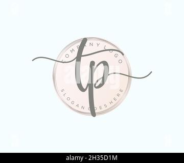 TP feminine logo. Usable for Nature, Salon, Spa, Cosmetic and Beauty Logos. Flat Vector Logo Design Template Element. Stock Vector