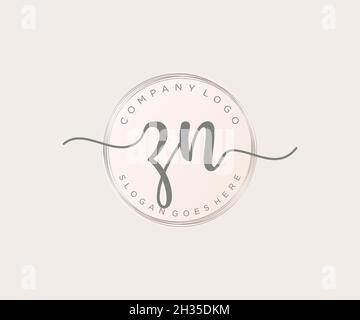 ZN feminine logo. Usable for Nature, Salon, Spa, Cosmetic and Beauty Logos. Flat Vector Logo Design Template Element. Stock Vector