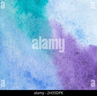 Blue purple green bright colors abstract watercolor background. Gradient texture image for designer Stock Photo