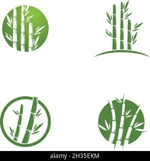 Bamboo logo ilustration vector template Stock Vector