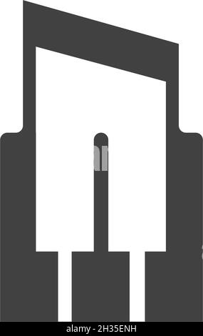 Piano icon vector ilustration template Stock Vector