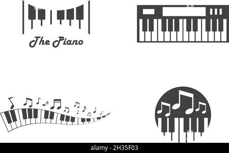 Piano icon vector ilustration template Stock Vector