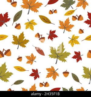 Autumn seamless background wallpeper vector illustration Stock Vector