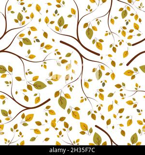 Autumn leaf seamless background wallpeper vector illustration Stock Vector