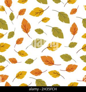 Autumn leaf seamless background wallpeper vector illustration Stock Vector