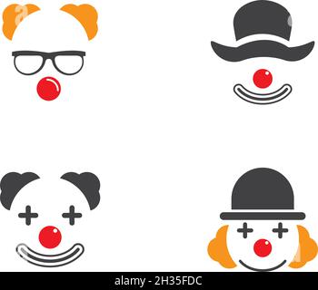 Clown character ilustration in flat design vector Stock Vector