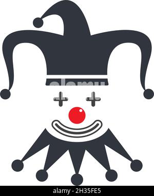 Clown character ilustration in flat design vector Stock Vector