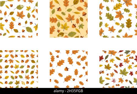 Autumn leaf seamless background wallpeper vector illustration Stock Vector