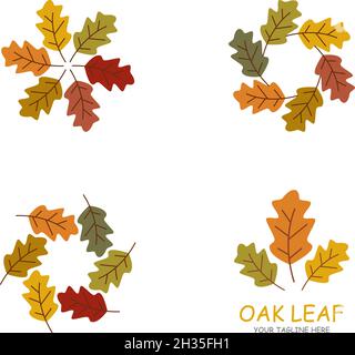 oak leaf logo vector design template Stock Vector