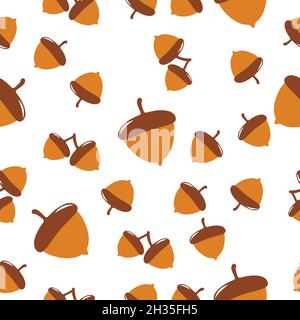 Acorn seamless background wallpeper vector illustration Stock Vector