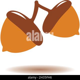 Acorn logo ilustration vector template Stock Vector