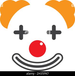 Clown character ilustration in flat design vector Stock Vector