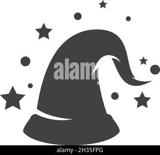 Wizard cap carachter logo vector template Stock Vector