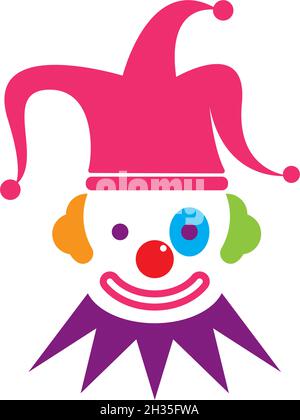 Clown character ilustration in flat design vector Stock Vector